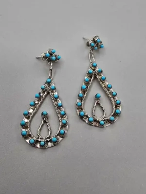 All Tribes Jewelry | Zuni Petit Point Dangle Earrings
