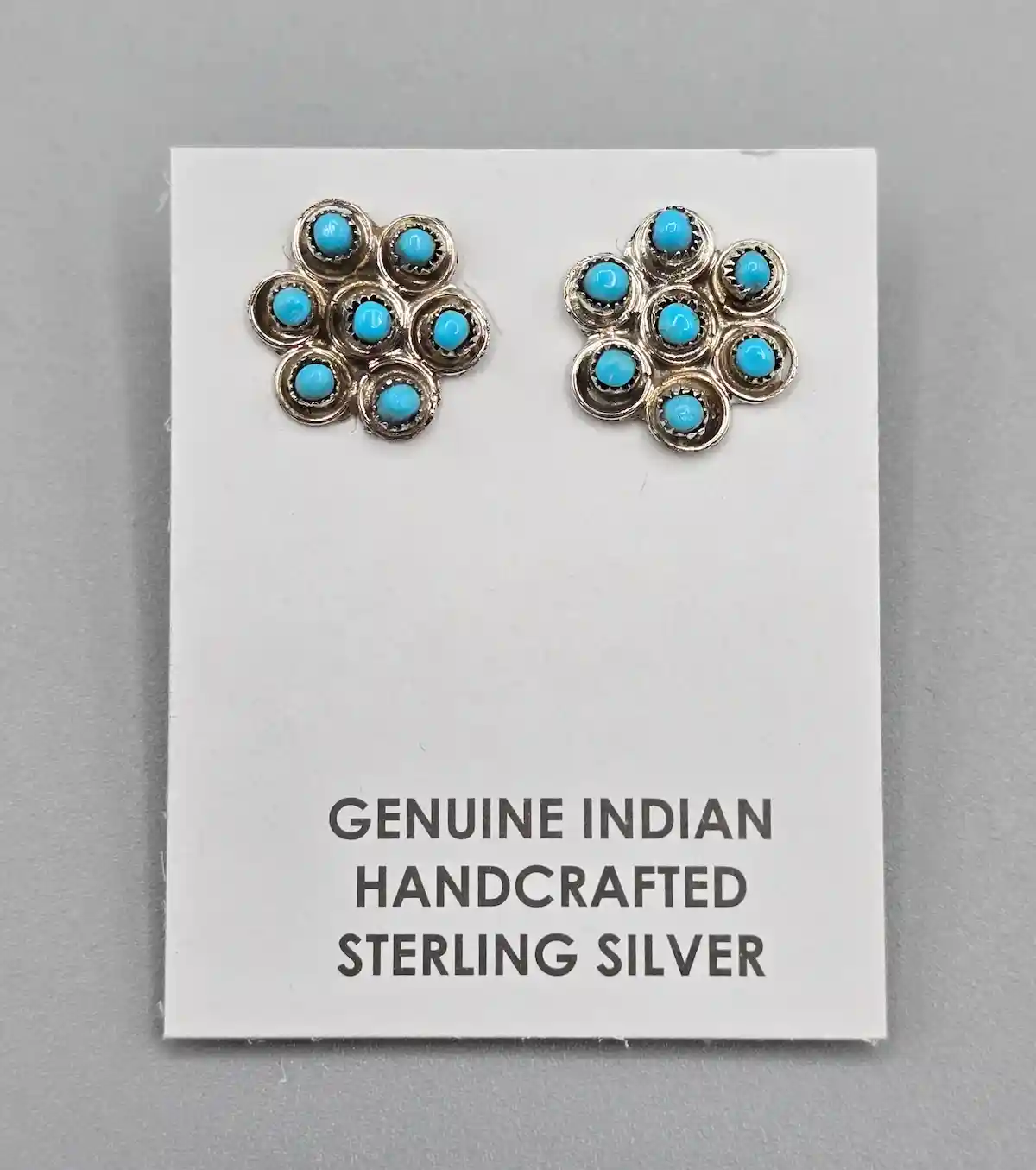 All Tribes Jewelry | Zuni Petit Point Cluster Earrings