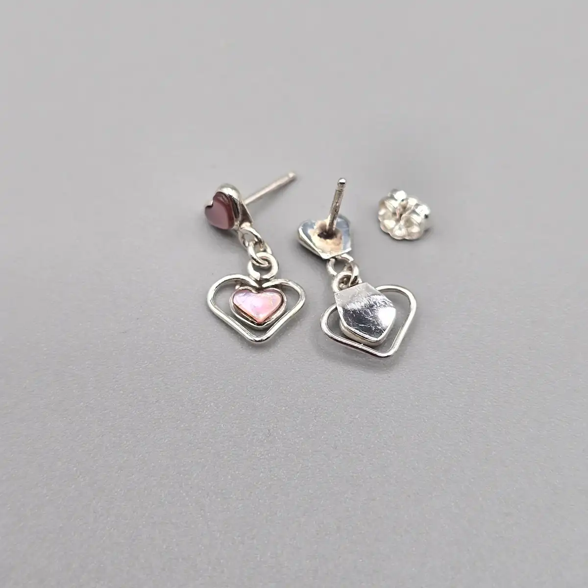 All Tribes Jewelry | Zuni Heart Earrings