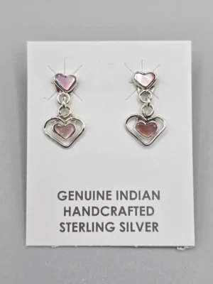 All Tribes Jewelry | Zuni Heart Earrings