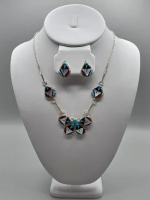 All Tribes Jewelry | Zuni Multi Stone Inlay Necklace