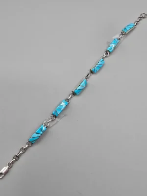 All Tribes Jewelry | Zuni Turquoise Link Bracelet