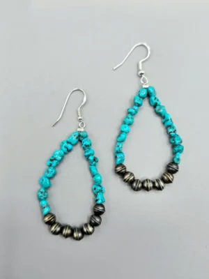 All Tribes Jewelry | Navajo Pearl and Turquoise Earrings
