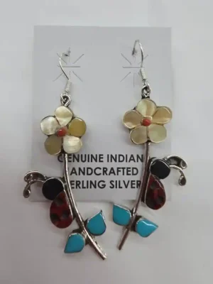 All Tribes Jewelry | Zuni Ladybug Earrings
