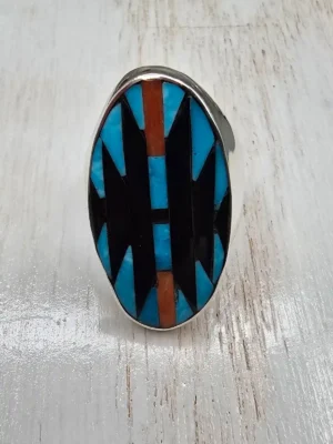 All Tribes Jewelry | Zuni Inlay Dishta Ring